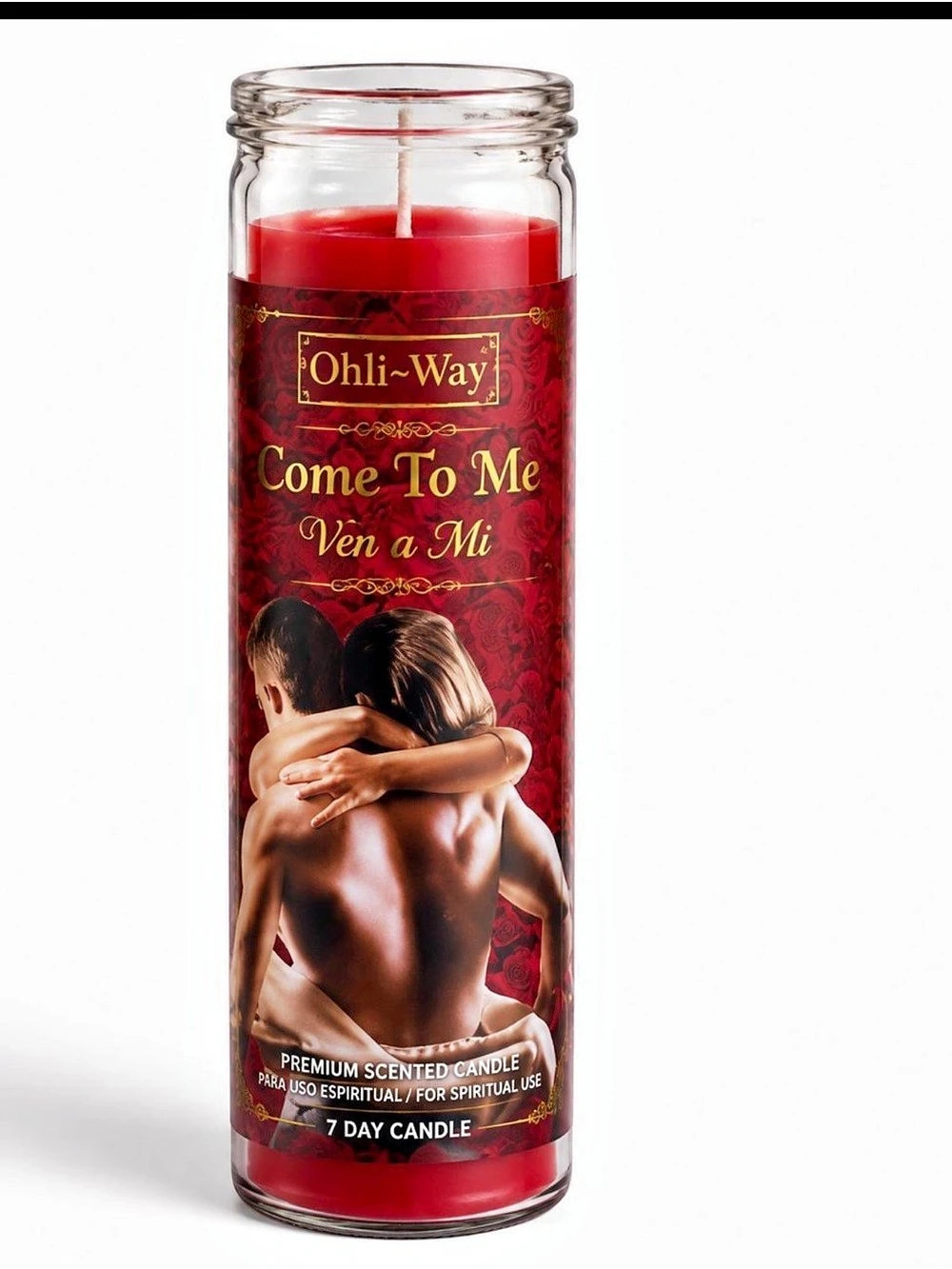 Ohli-Way Come To Me (Ven A Mi) 7 Day Prayer Candle Red & Black